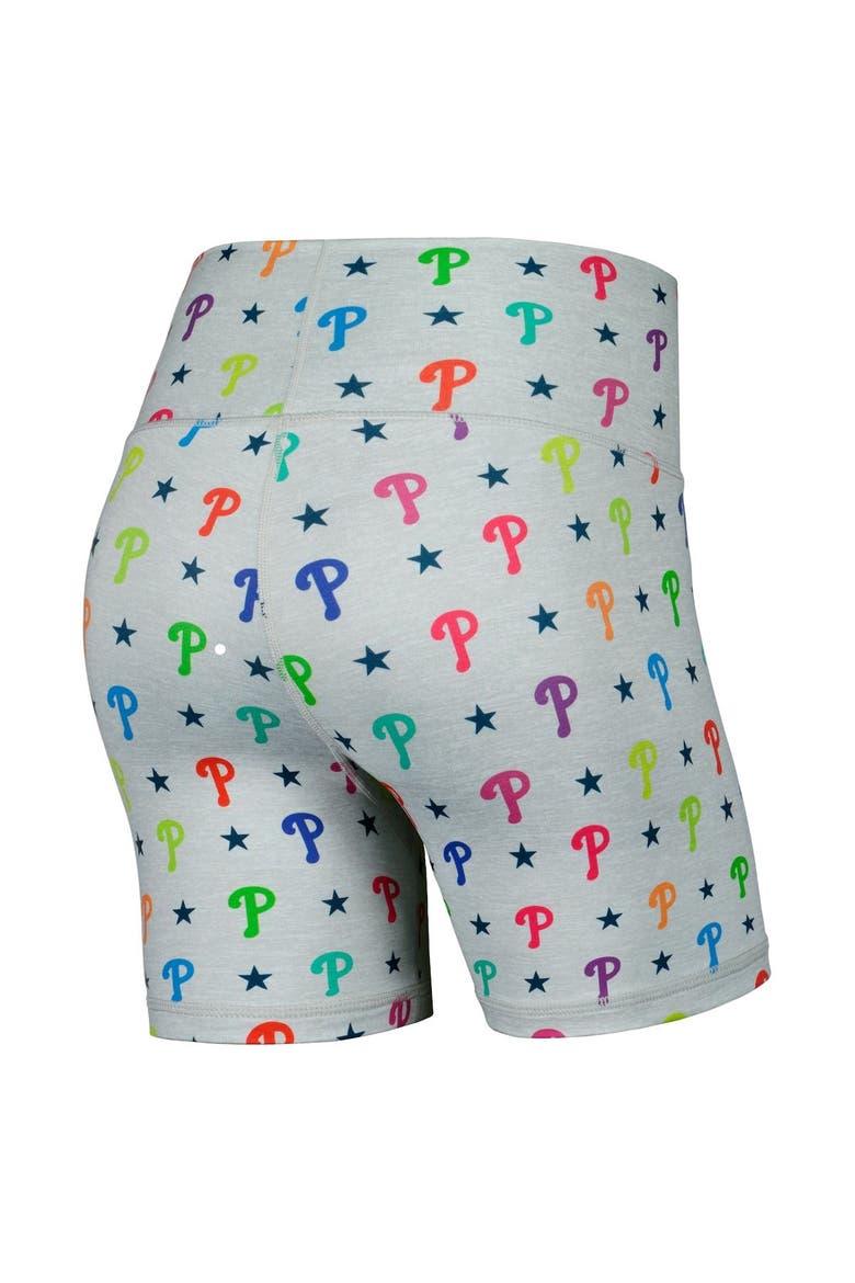 Women's Terez Gray Philadelphia Phillies TLC Rainbow Shorts, Alternate, color, Gray