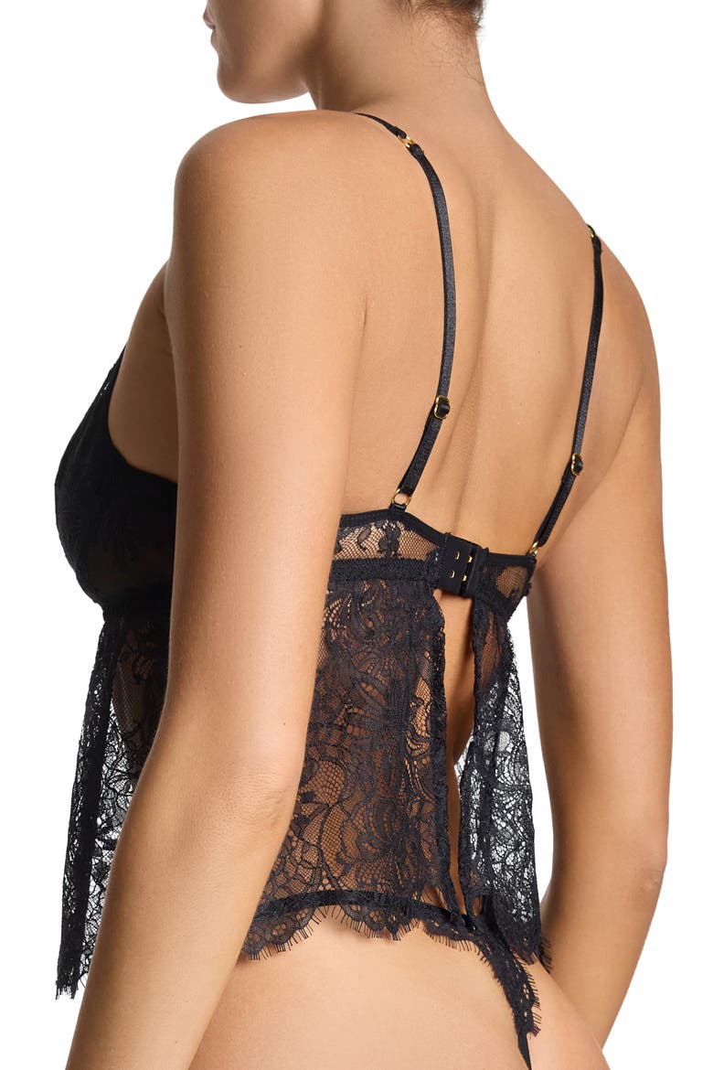 x Lexi Wood Shannon Underwire Lace Camisole, Alternate, color, BLACK