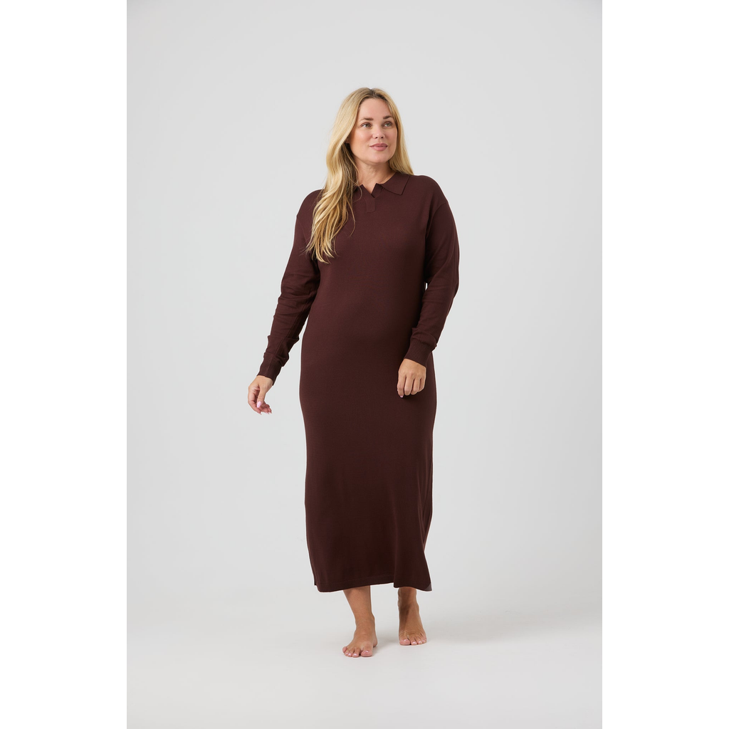 By Tess Collection Aimee Dress In Brown