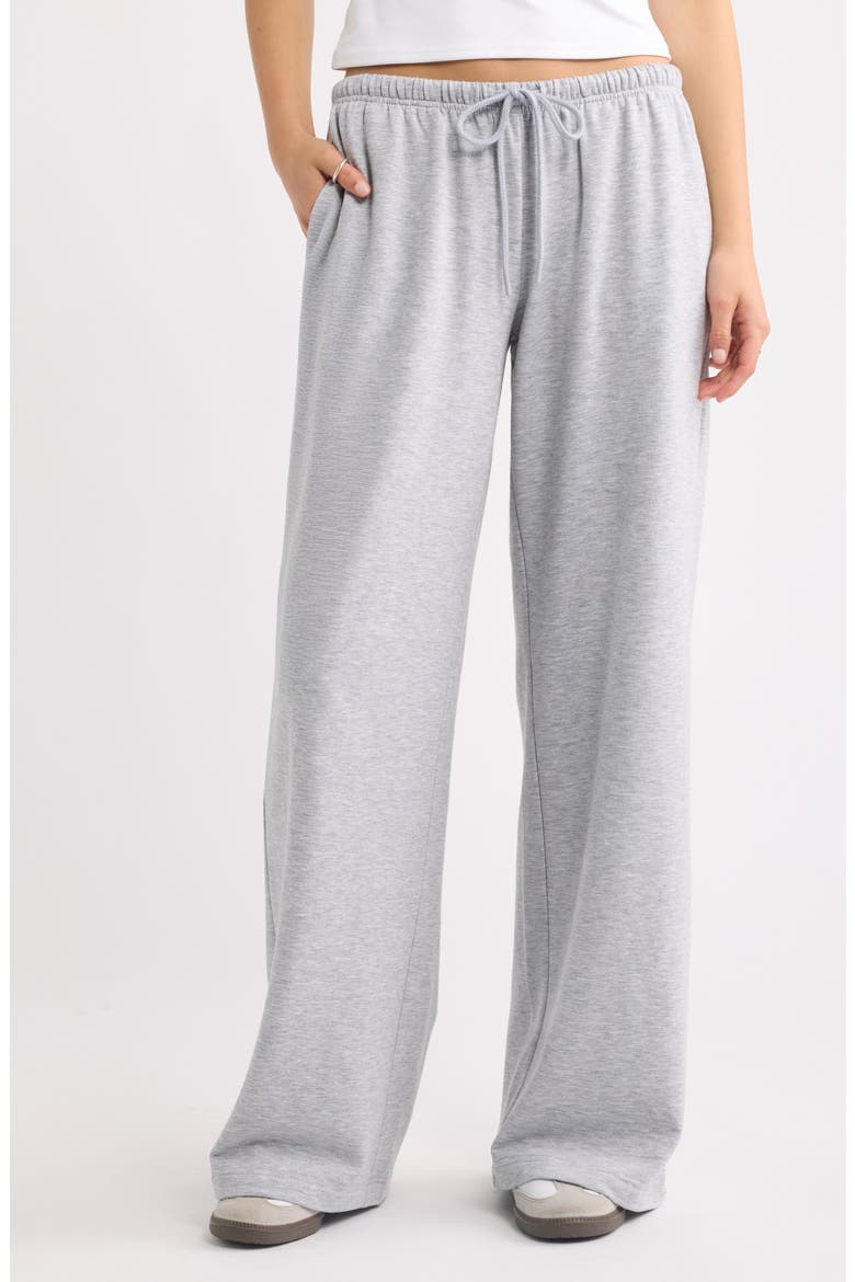 Narrow Waistband Baggy Wide Leg Sweatpants, Main, color, GREY SOFT HEATHER