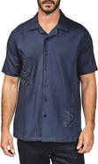 7 Diamonds Marco Floral Embroidered Camp Shirt