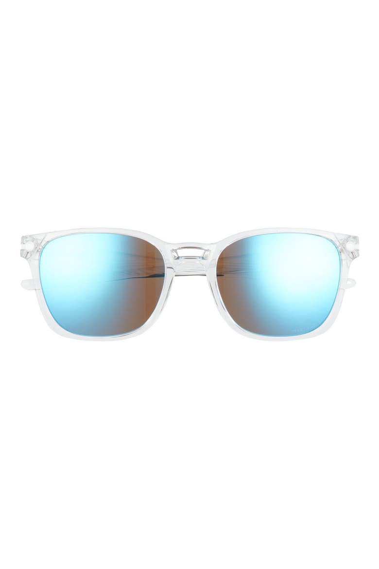 Oakely Prizm™ 55mm Sunglasses, Main, color, POLISHED CLEAR/ PRIZM SAPPHIRE