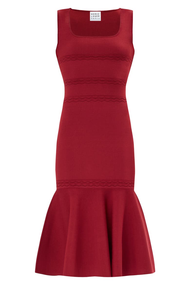 The Camille Flute Hem Dress, Alternate, color, CABERNET