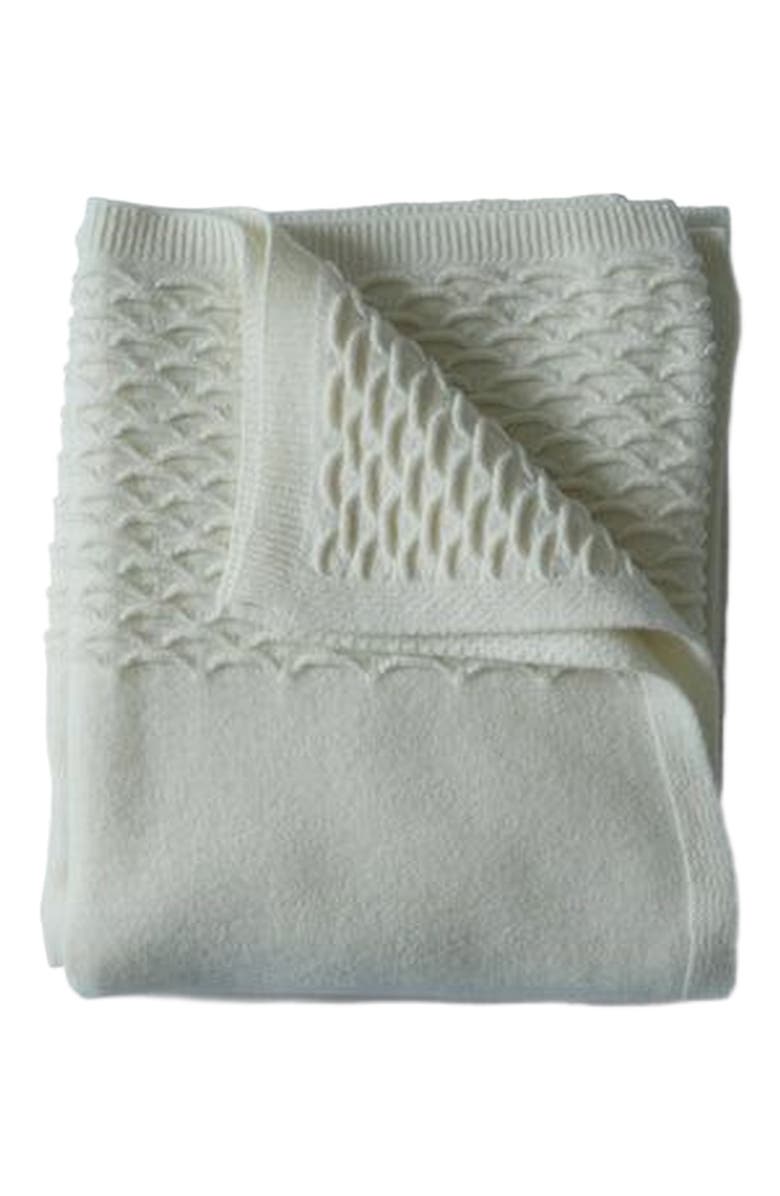 Evangeline Knit Scallop Throws, Main, color, Pearl / Scallop