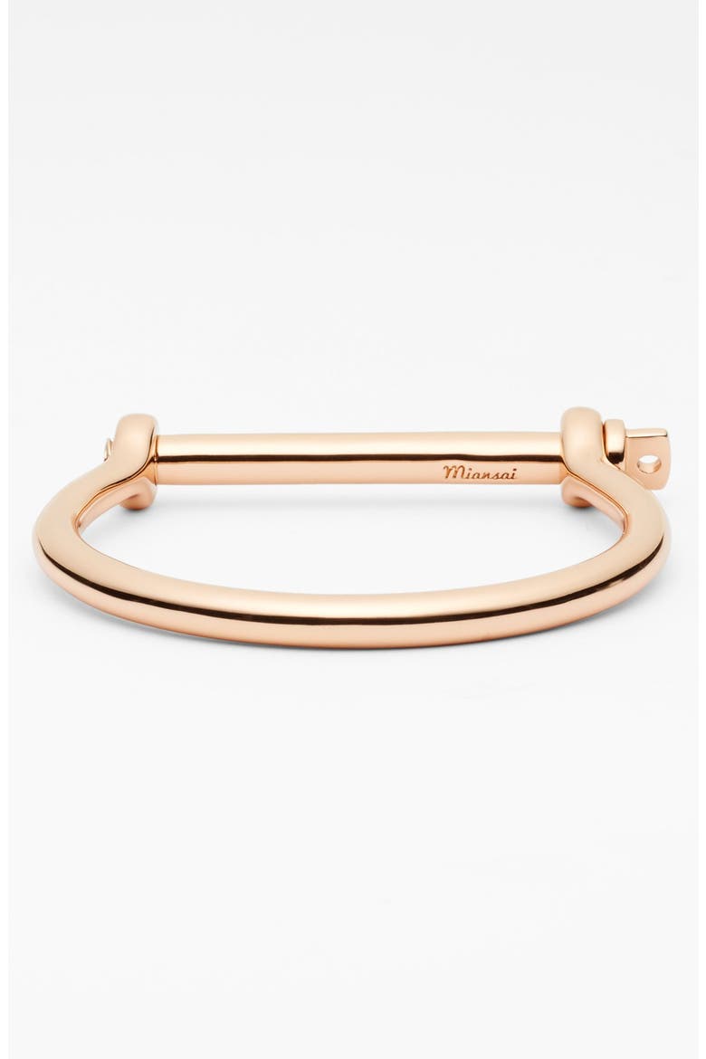 'Noir' Screw Cuff Bracelet, Main, color, ROSE GOLD
