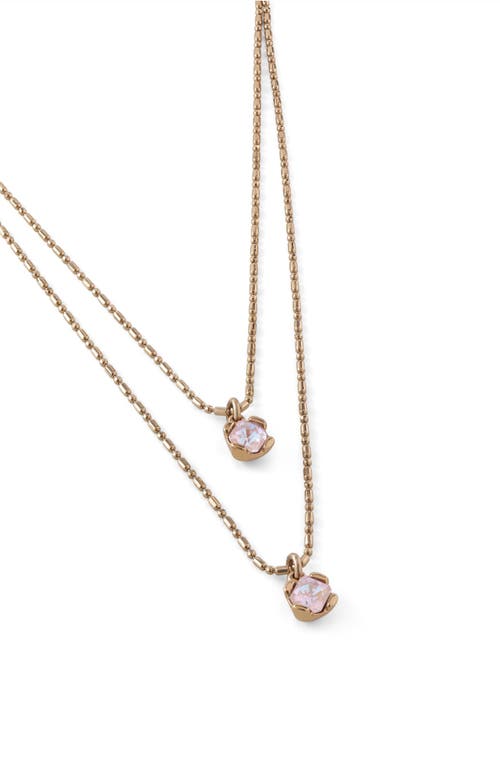 Unode50 18k Gold-plated Pink Necklace With 2 Pink Crystals In Gold