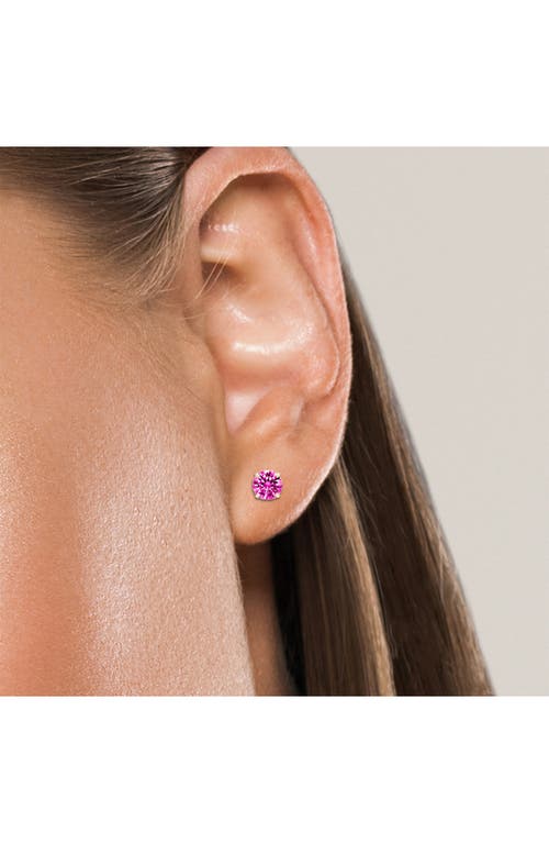 A & M A&m Round Cubic Zirconia Birthstone Stud Earrings In Lightrose