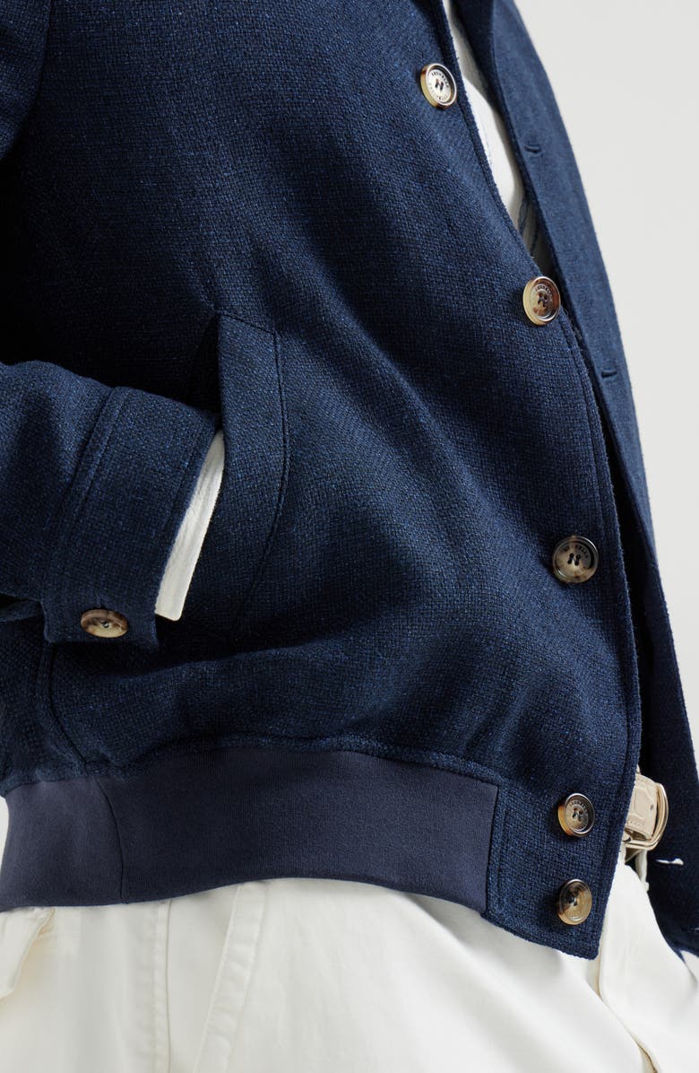 Brunello Cucinelli Hopsack outerwear jacket, Alternate, color, Navy Blue