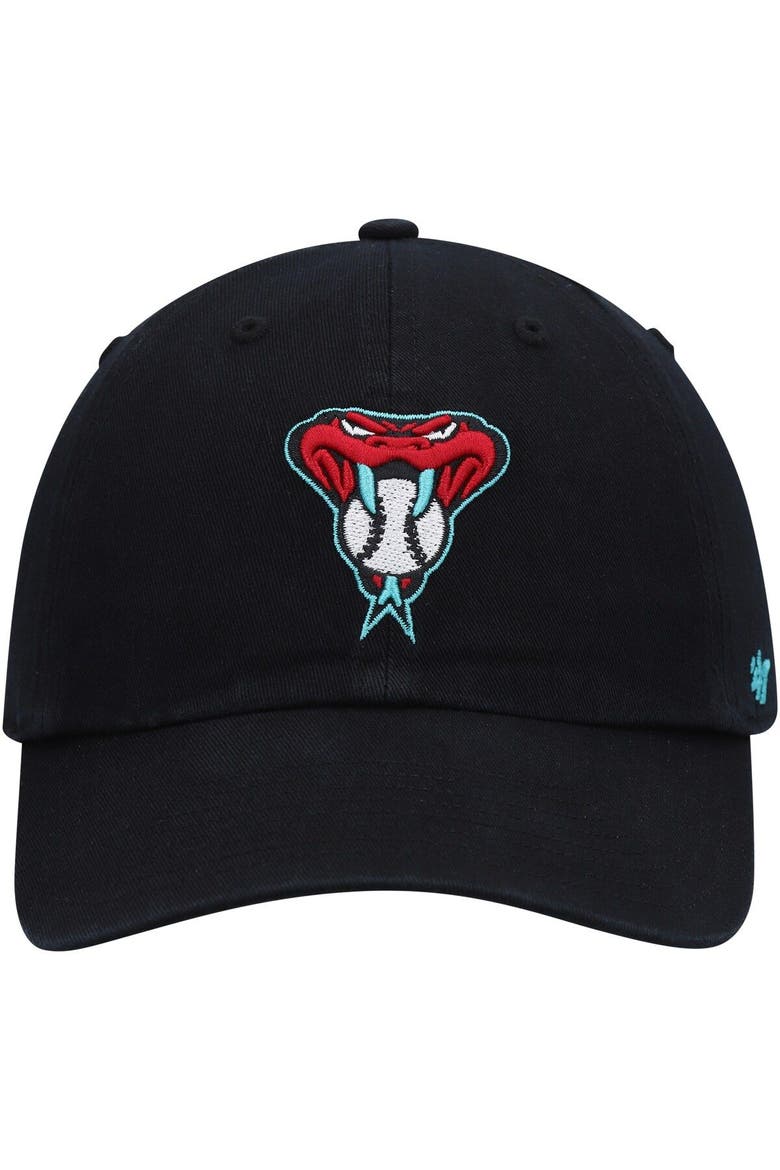 Men's '47 Black Arizona Diamondbacks Alternate Logo Clean Up Adjustable Hat, Alternate, color, Black