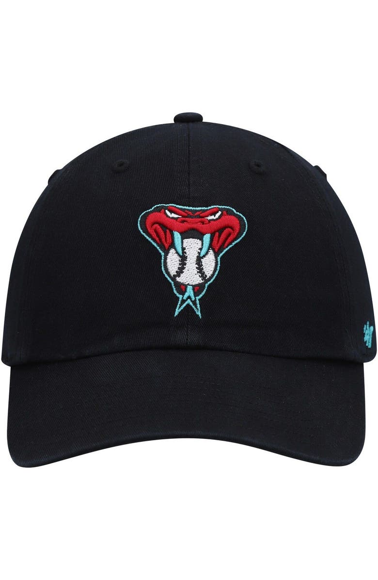 '47 Men's '47 Black Arizona Diamondbacks Alternate Logo Clean Up Adjustable Hat, Alternate, color,