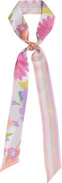 Lost Pattern Frida Garden Print Skinny Silk Scarf