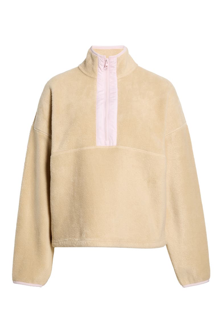 Soft Faux Shearling Half-Zip Pullover, Alternate, color, WARM SAND