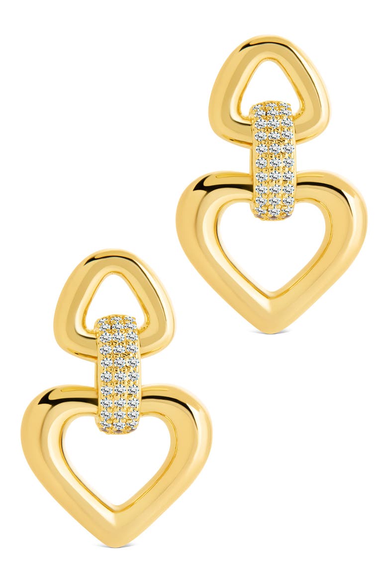 Marcia Cubic Zirconia Door Knocker Earrings, Alternate, color, GOLD
