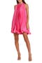 Pleated Halter Neck Flowy Mini Trapeze Dress