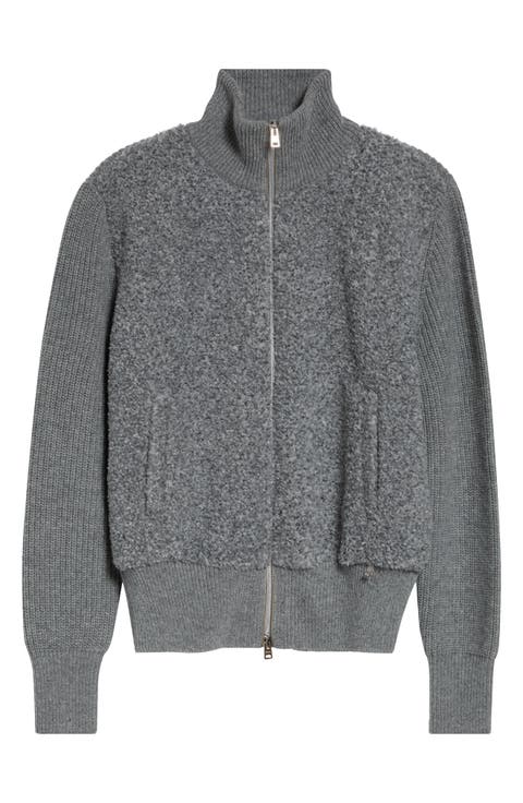 Mixed Media Faux Shearling Jacket