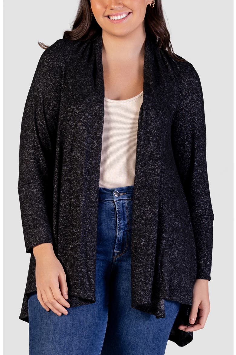 Open Front Waterfall Cardigan, Main, color, BLACK