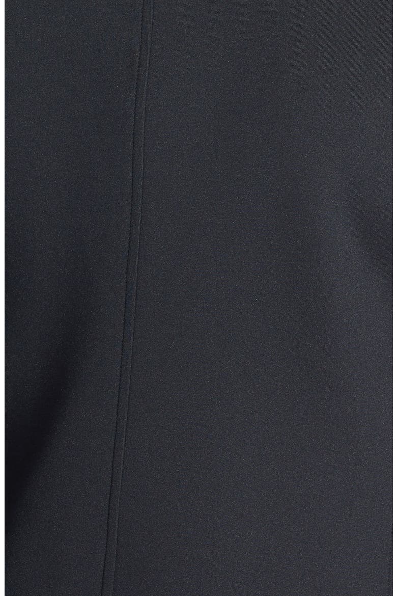 Collarless Mixed Media Moto Jacket, Alternate, color, BLACK