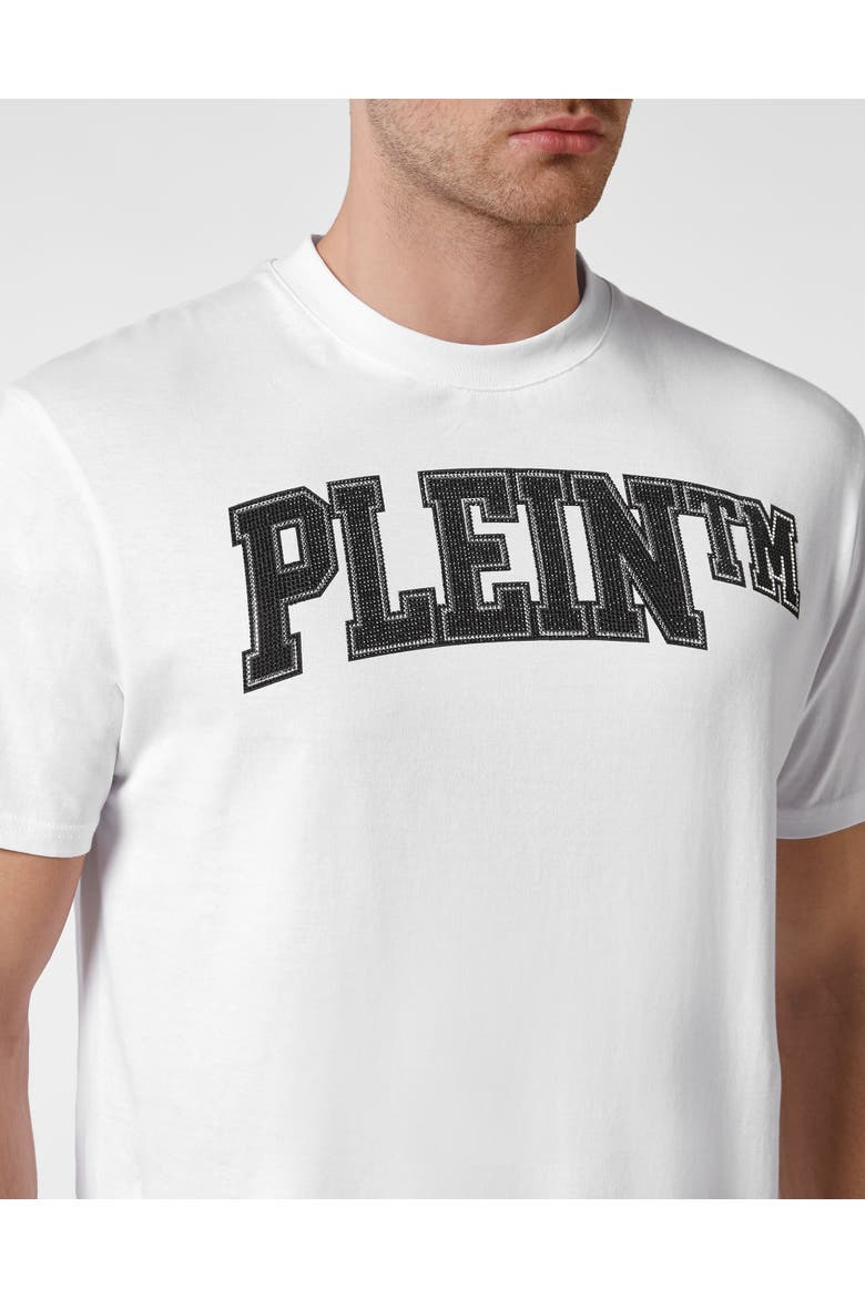 T-Shirt Round Neck Men, Alternate, color, white/black