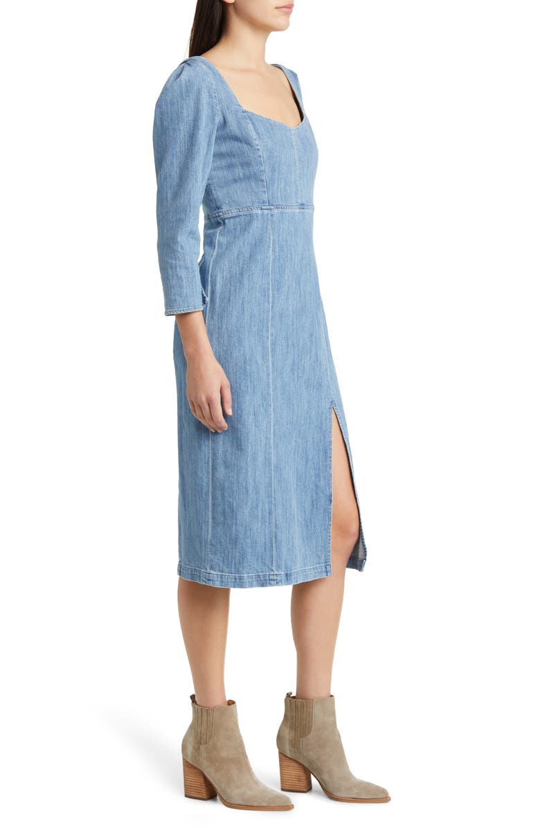 LE JEAN Tallulah Long Sleeve Denim Midi Dress, Alternate, color, 