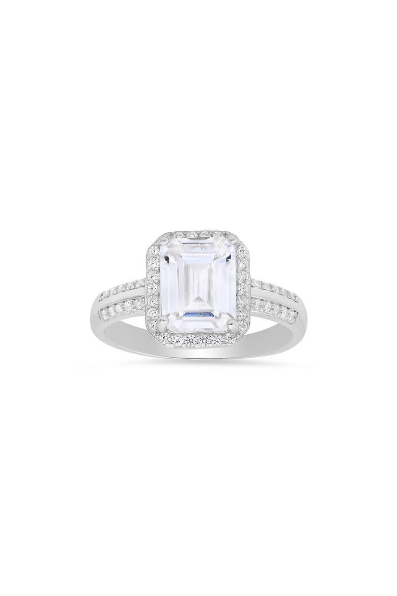 Sterling Silver Emerald Cut CZ Ring, Main, color, SILVER
