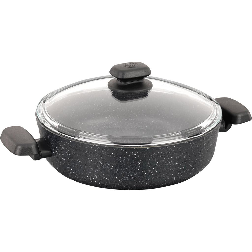 Korkmaz Ornella Non Stick 10 Inch 3.5 Liter Low Casserole With Lid In Black
