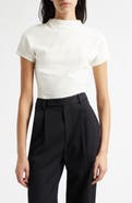 BOSS Ecrei Mixed Media Cotton T-Shirt
