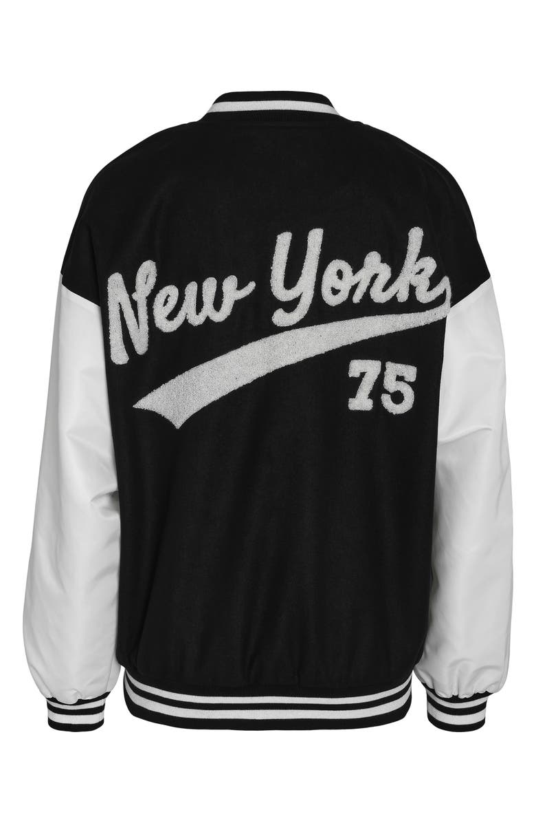 Noisy may Delva College Jacket, Alternate, color, Black Detail Pearled