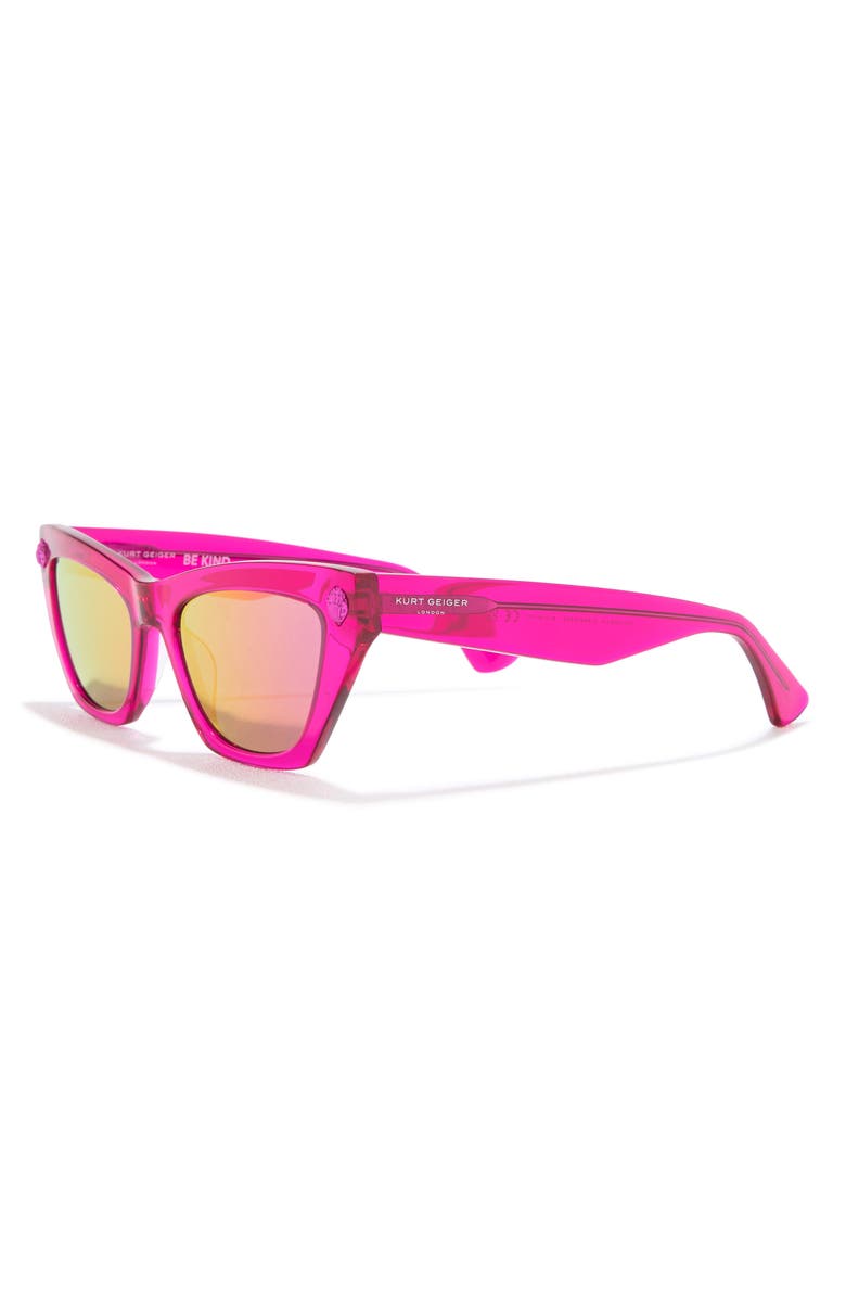 Kurt Geiger London 51mm Cat Eye Sunglasses, Alternate, color, Fuchsia Matte/ Pink Flash
