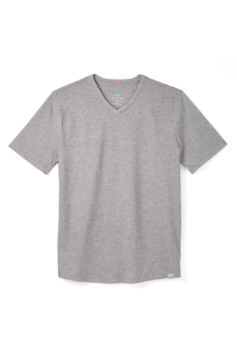 Everyday Tee with V-Neck, Main, color, Heather Gray