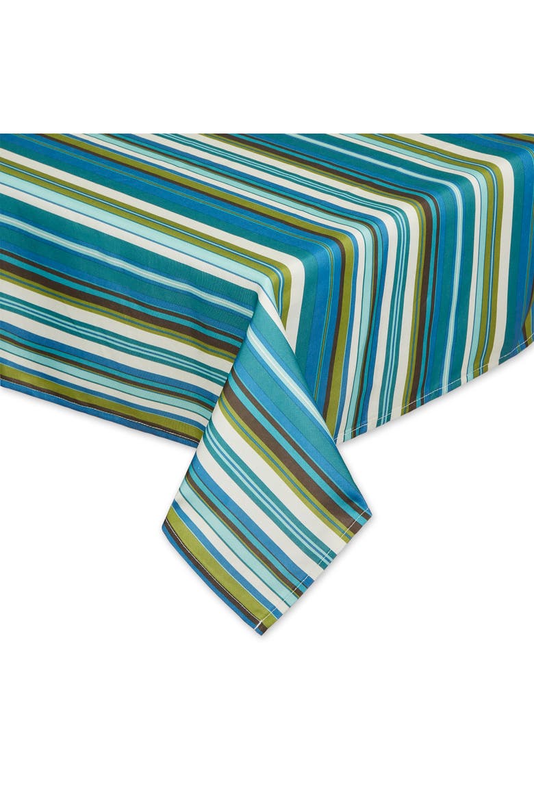 Beachy Stripe Print Outdoor Tablecloth With Zipper 60x120, Alternate, color, Beachy Stripe