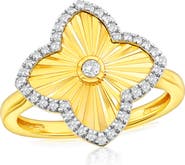 SIMONA Cubic Zirconia Border Flower Ring