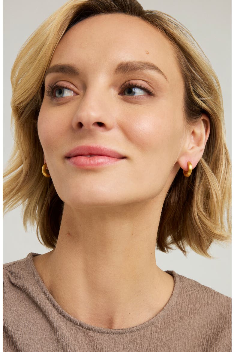 Dune Crescent Huggie Hoop Earrings, Alternate, color, GOLD