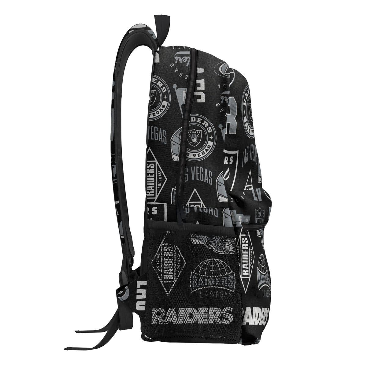 Las Vegas Raiders Backpack and Lunchbox Set, Alternate, color, Black