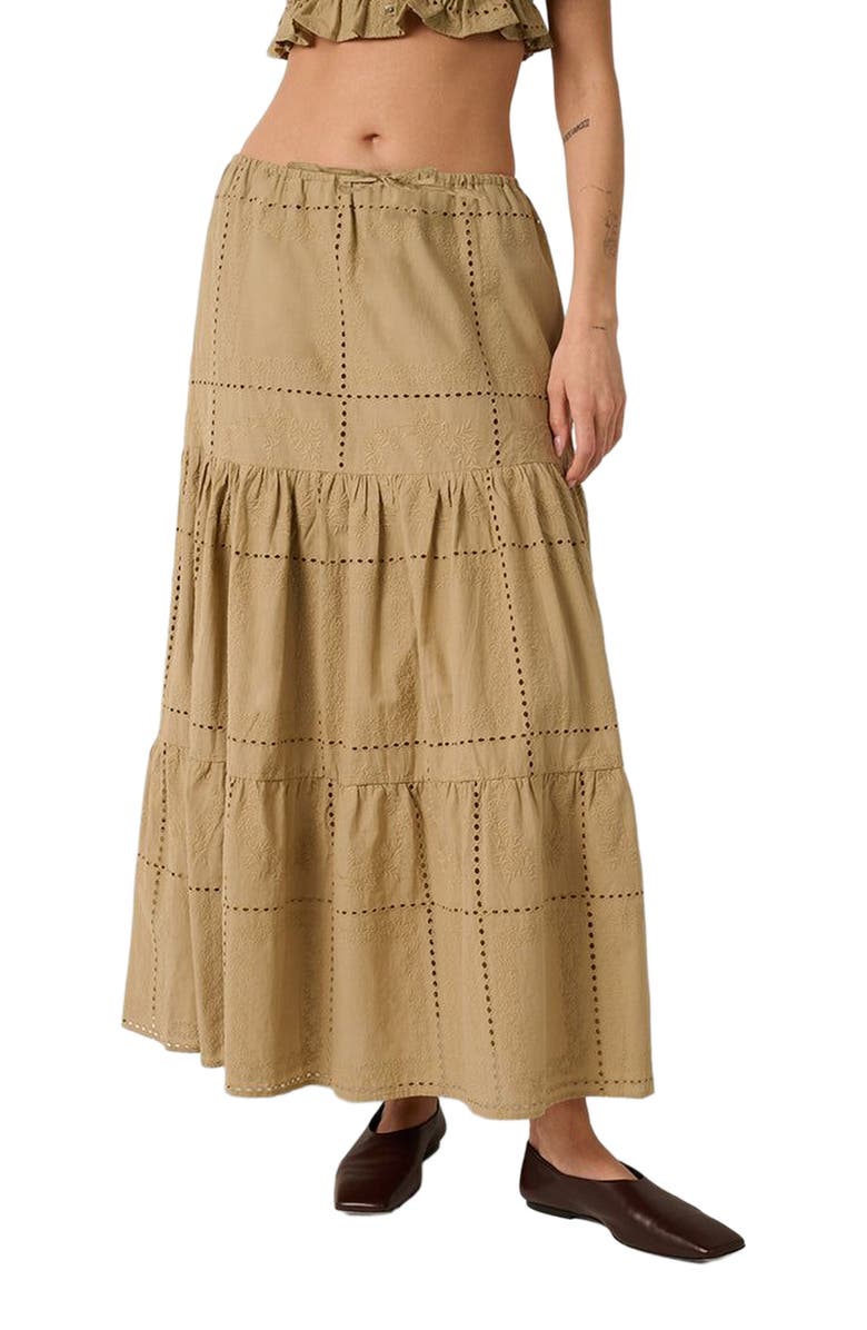 WeWoreWhat Midi Pull On Skirt, Alternate, color, Oat Multi