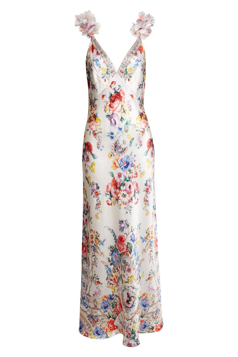 I Left My Heart in Granada Print Bias Cut Silk Slipdress, Alternate, color, I LEFT MY HEART IN GRANADA