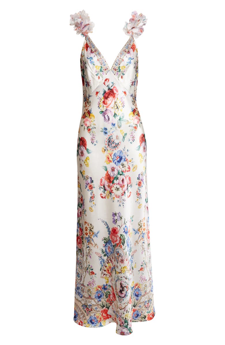 Camilla I Left My Heart in Granada Print Bias Cut Silk Slipdress, Main, color, I Left My Heart In Granada