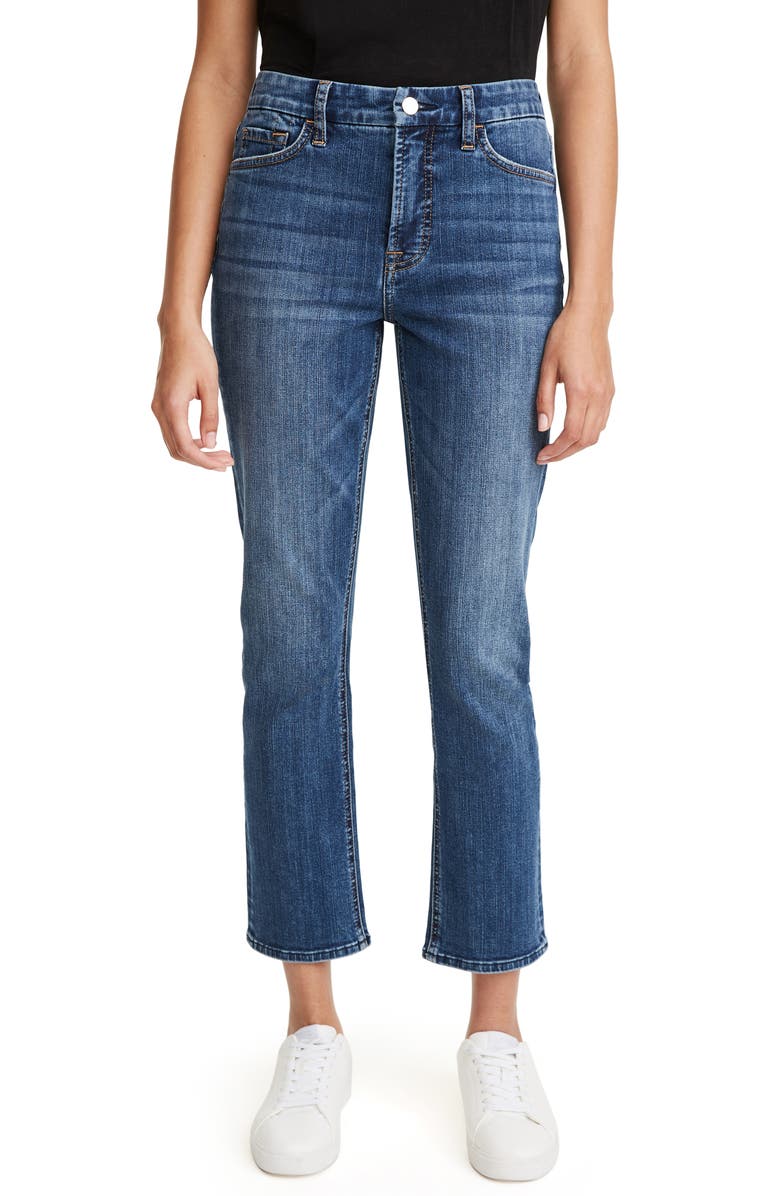 JEN7 by 7 For All Mankind JEN7 High Waist Chew Hem Ankle Straight Leg Jeans, Main, color, 