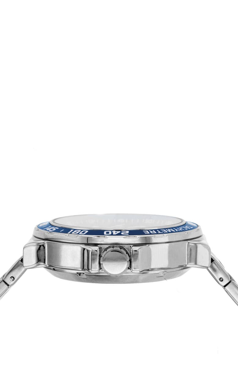 I TOUCH Men's iTouch Connected Hybrid Smartwatch Fitness Tracker: Silver Case with Navy and Silver Metal Strap, 42mm, Alternate, color, 