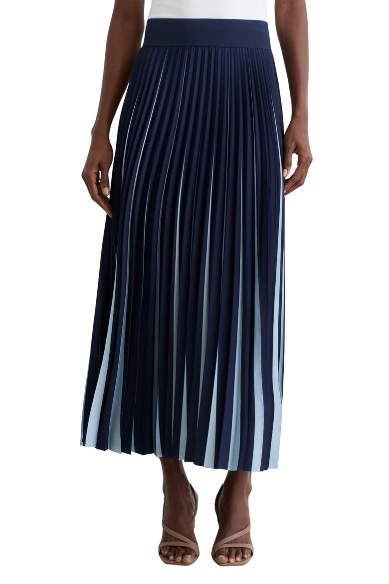 Serena Pleated Skirt, Main, color, NAVY/ PALE BLUE