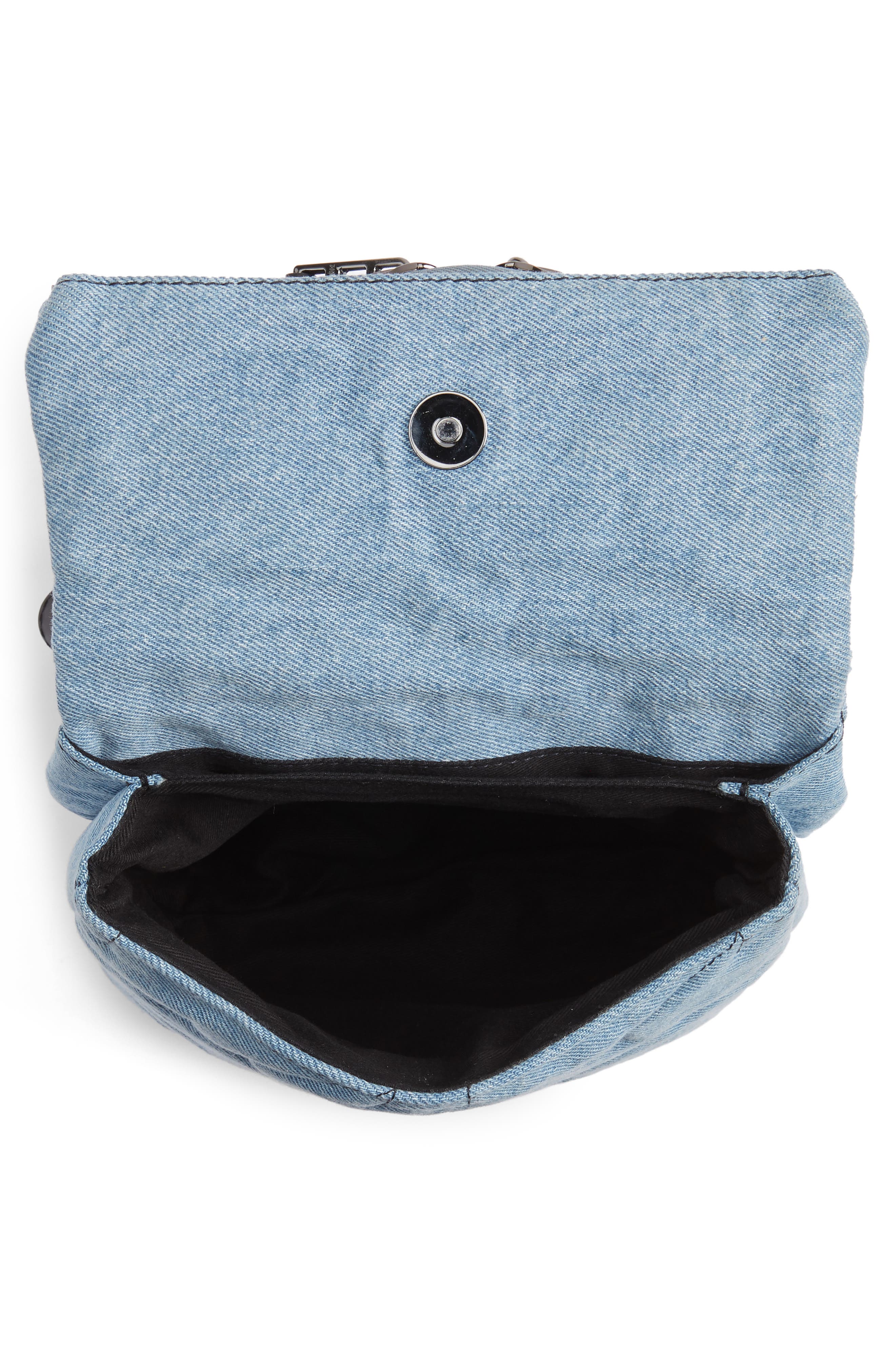 Zadig & Voltaire Romy Compact Quilted Denim Backpack, Alternate, color, 