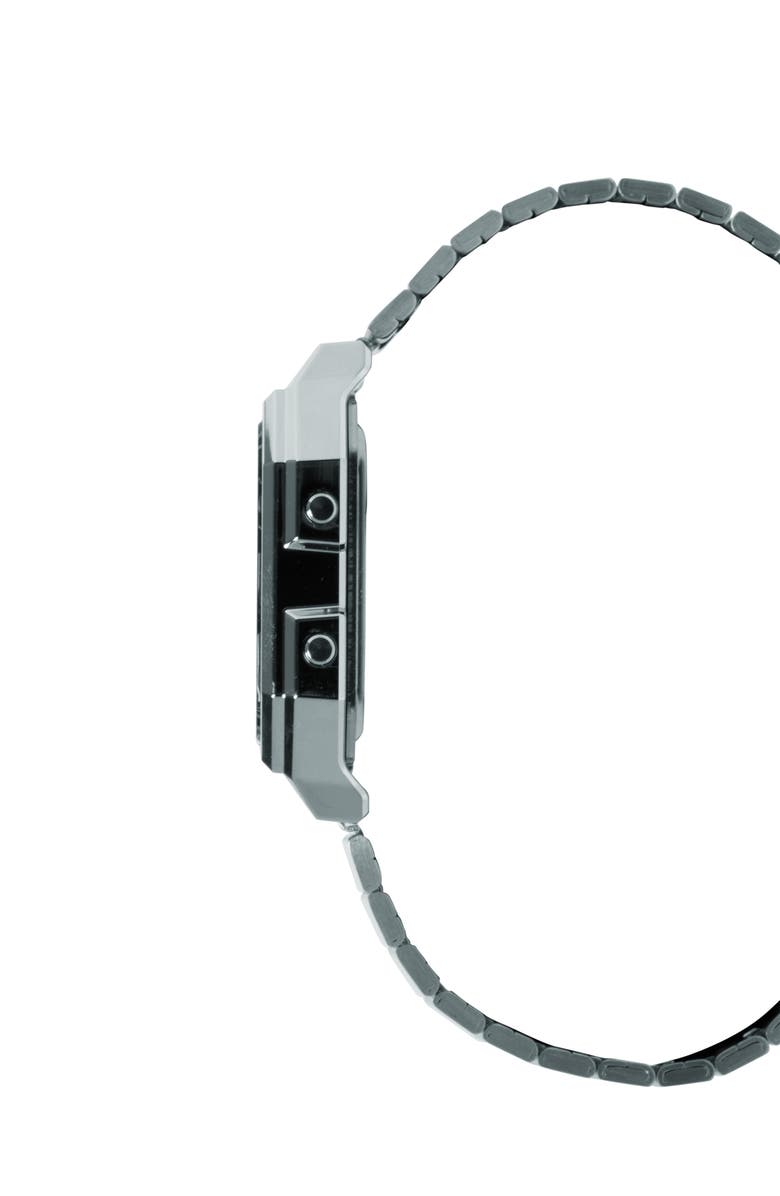 CASIO Vintage Multiface Digital Bracelet Watch, 40.5mm × 33.9mm, Alternate, color, Silver