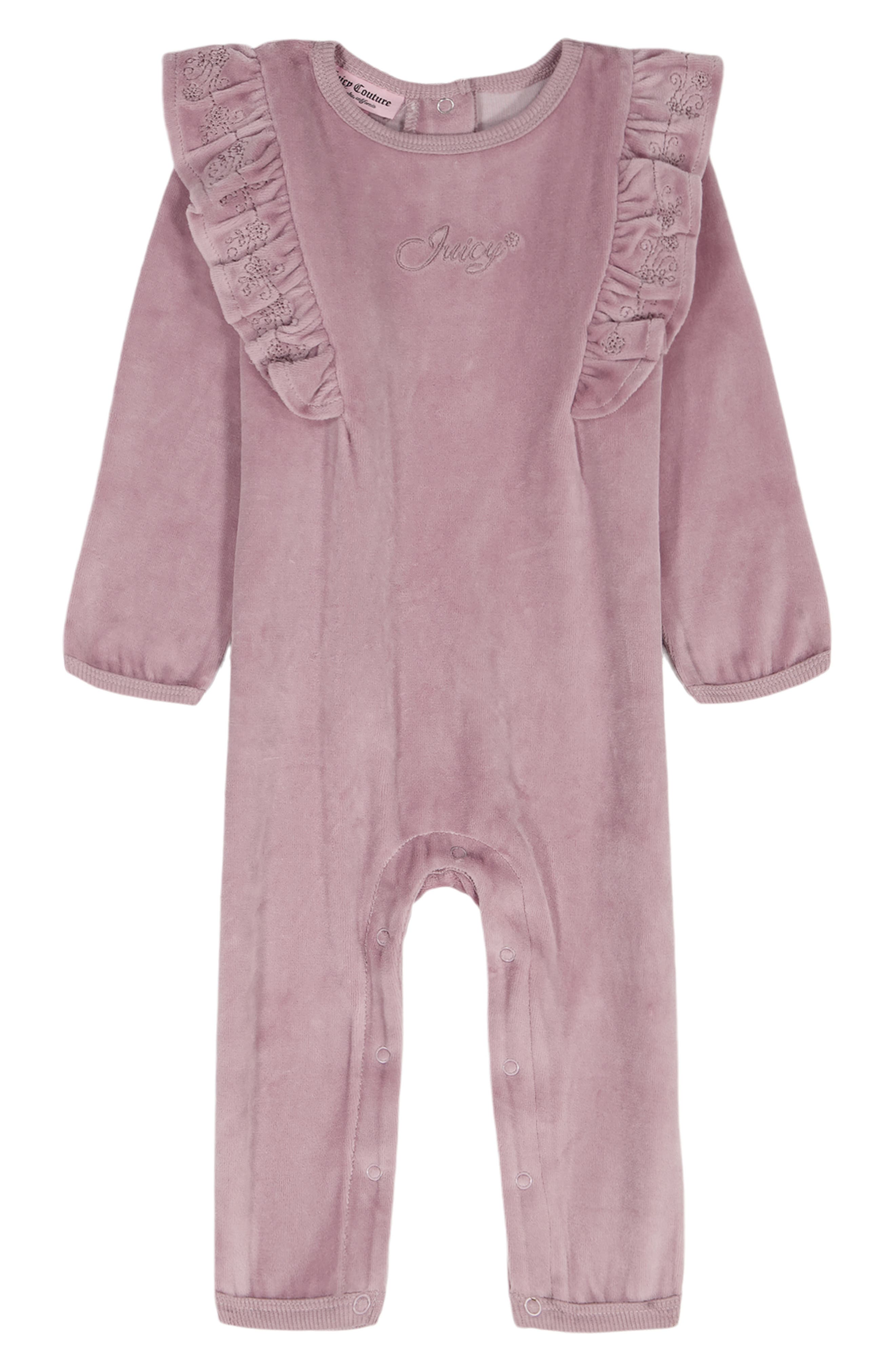 Juicy Couture Kids' Velour Ruffle Romper
