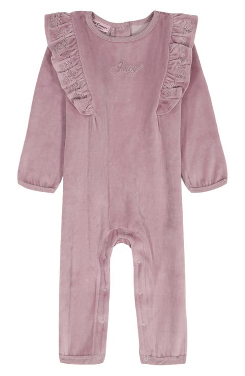 Kids' Velour Ruffle Romper (Baby)