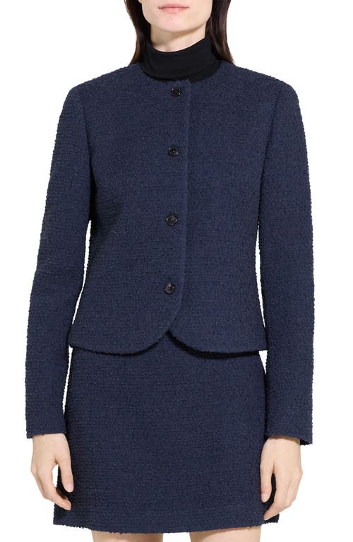 Theory Tweed Jacket In Blue