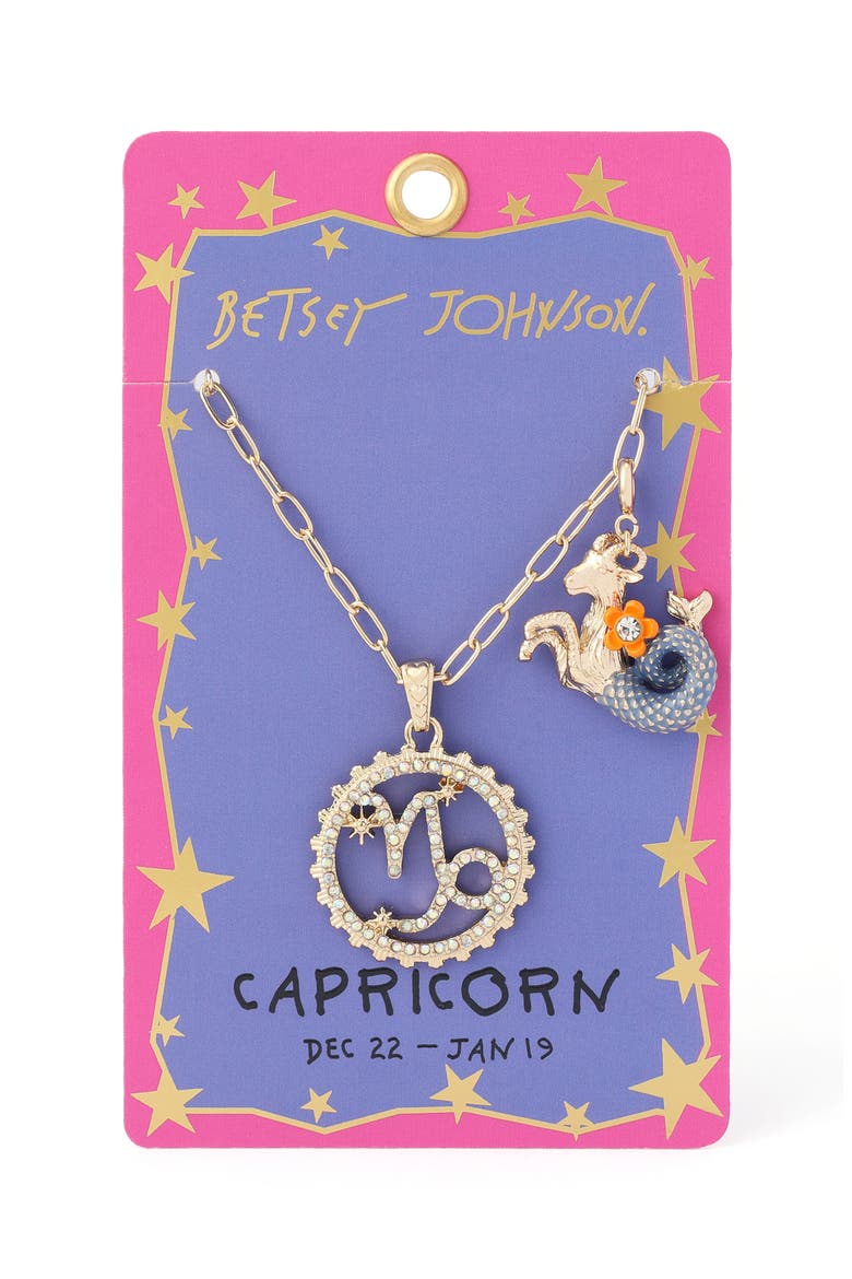 Gemini Charm Pendant Necklace, Alternate, color, BLUE-CAPRICORN