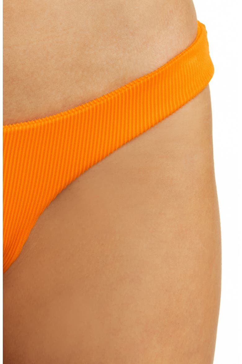 Minimalist Ribbed Bikini Bottoms, Alternate, color, PAPAYA RIB
