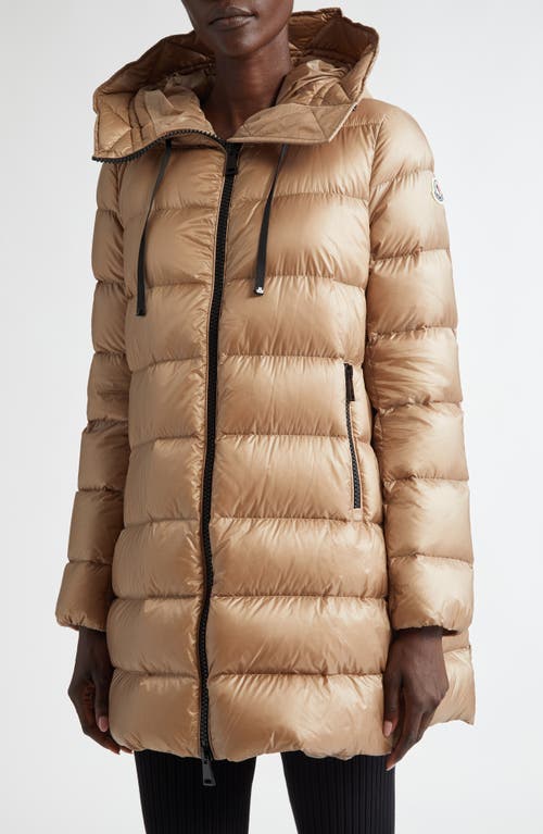 Moncler Suyen Quilted Down Parka In Metallic