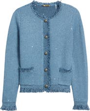 KOBI HALPERIN Kailey Sequin Fringe Cardigan