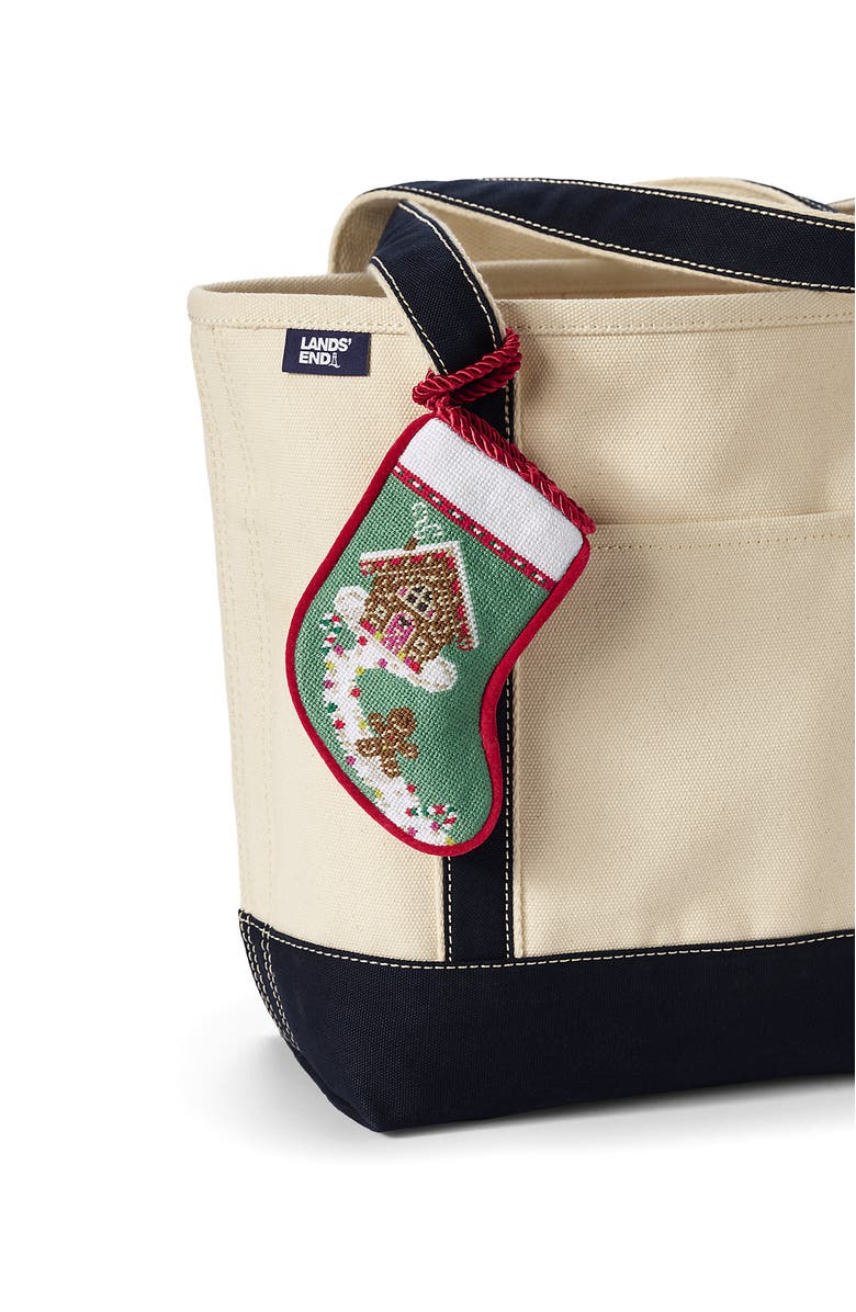 Lands' End Mini Needlepoint Christmas Stocking, Alternate, color, Gingerbread