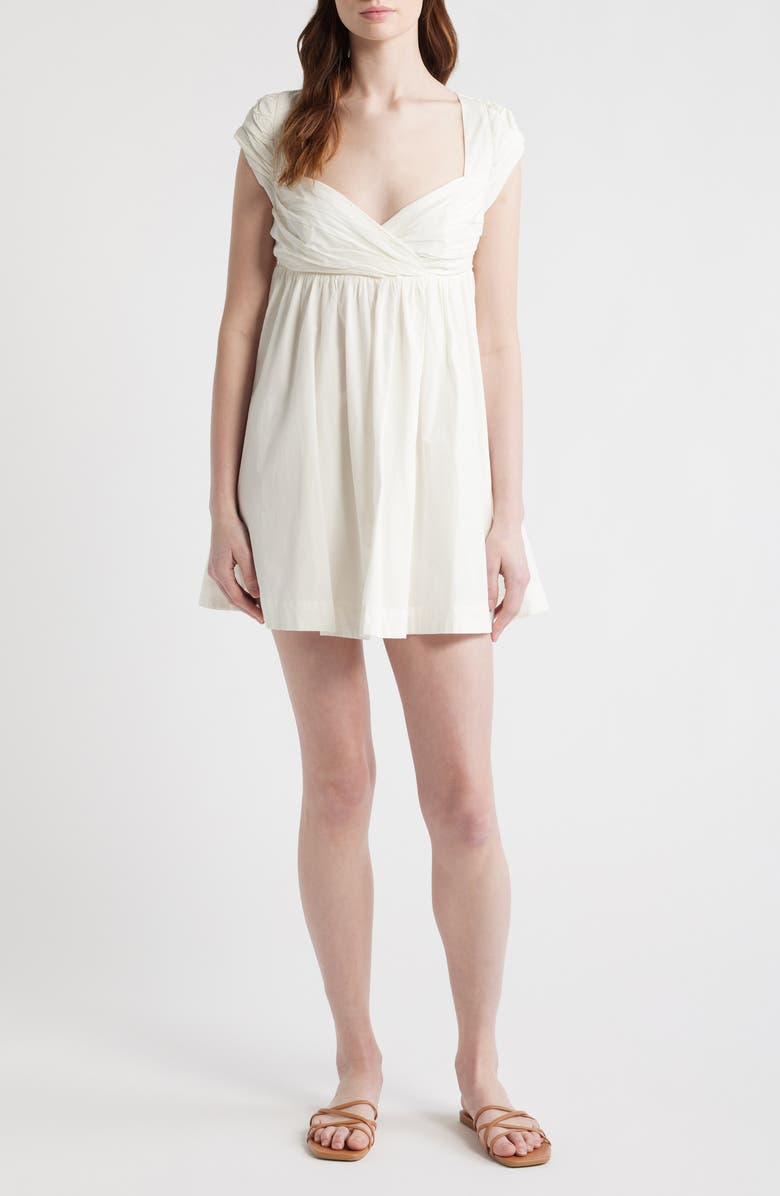 Free People Raven Open Back Babydoll Minidress, Main, color, Ivory
